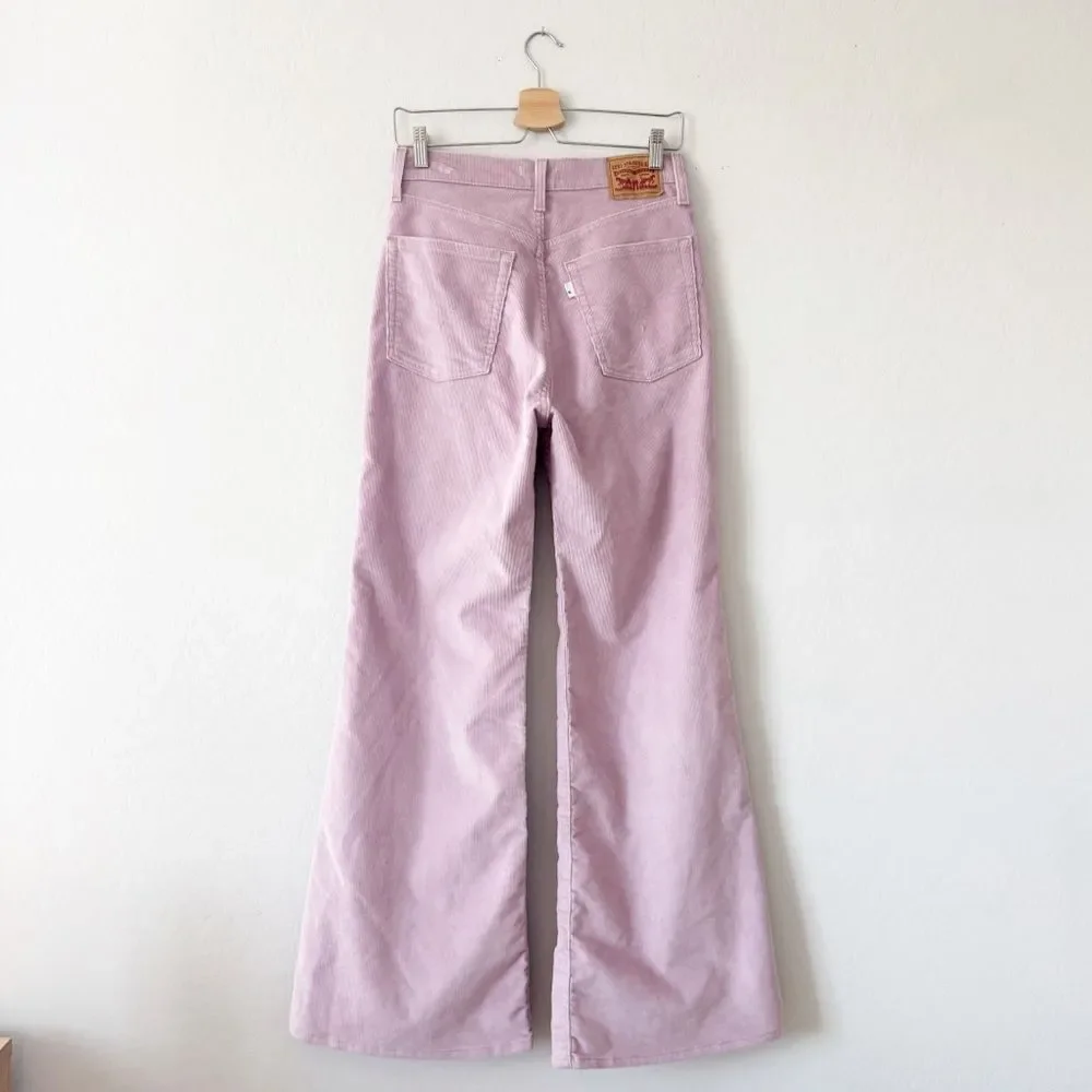 NEW Levi's Ribcage Bell Jeans Keepsake Lilac Stretch Corduroy Pants Size 27 - Picture 6 of 9